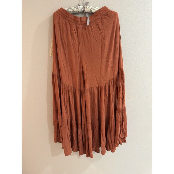 Aratta Silent Journey Dream Pants Medium Rust NEW Palazzo Pants Wide Leg Tiered - Picture 8 of 8